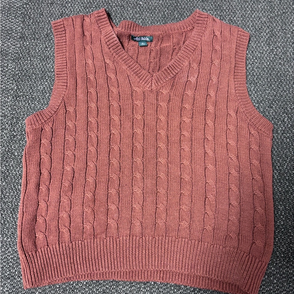 Wild Fable Brown Knit Sweater Vest